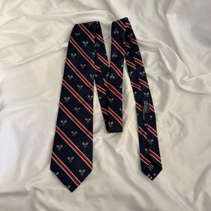 Like New Vintage Polo Ralph Lauren Tennis  Raquet Striped Tie